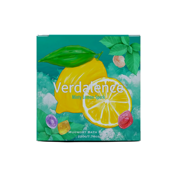 Verdalence™ Mugwort Bath Bomb — Minty Lemon Spark (220g)